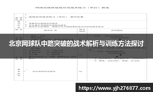 北京网球队中路突破的战术解析与训练方法探讨